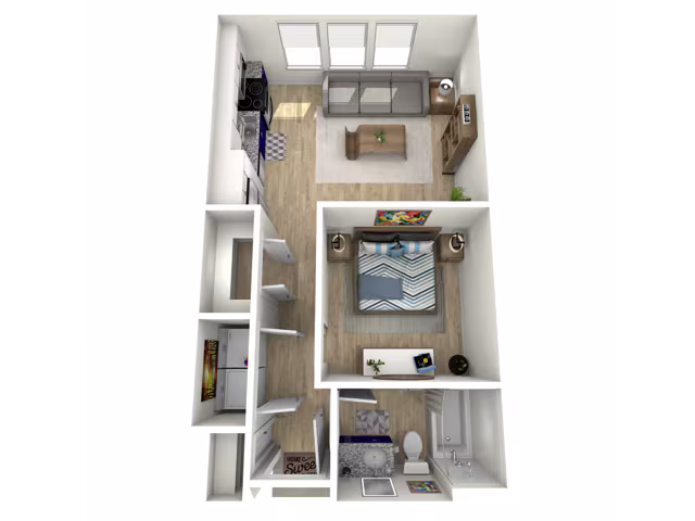 Studio, 1 Bath (60% Income Restricted) 257 floor plan